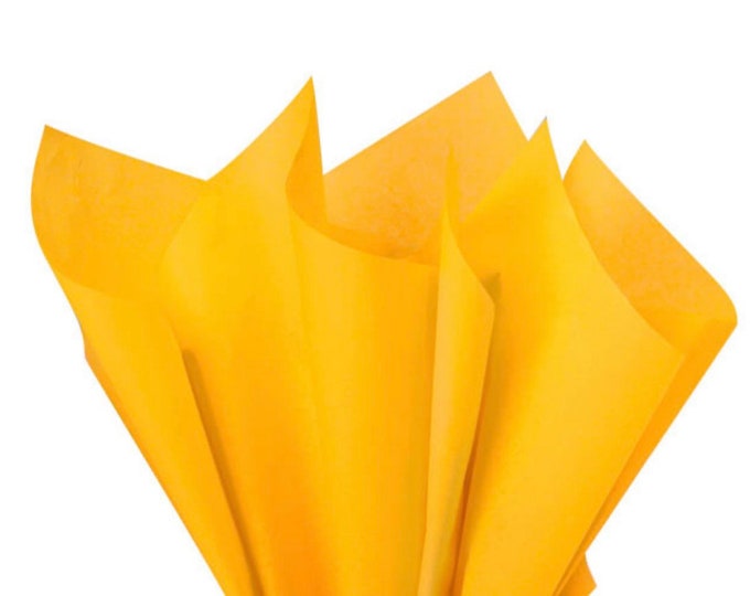 Goldenrod Tissue Paper | 24 Sheets Marigold Tissue Paper | 20”x 30” Tissue Paper Sheets | Golden Yellow Party Decor | Marigold Gift Wrap