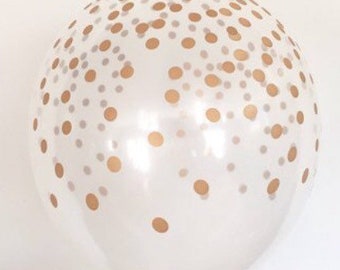 Gold Confetti Balloons | Gold Wedding Decor | Gold Confetti Dot Balloons | Gold Polka Dot Balloons | Gold Bridal Shower Decor