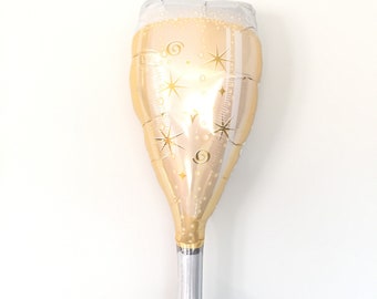 Champagne Balloons | Bachelorette Party Decor | 21st Birthday Balloons | Birthday Photo Props | Champagne Flute Balloons