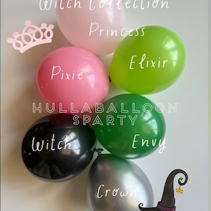 Good Witch Bad Witch Balloons | Pink and Green Birthday | Wickedly Fun Birthday Party Decor | Witch Bridal Shower | Princess Balloons