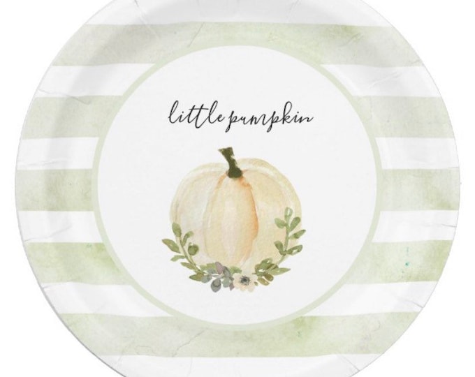 Little Pumpkin Plates Luncheon | Sage Little Pumpkin Baby Shower | A Little Pumpkin is on the Way | | Green Little Pumpkin First Birthday