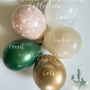 Palloncini Winter Wonderland / Palloncini Pink Adventure Awaits / Baby Shower nel bosco / Palloncini a forma di fiocco di neve / Scatole per bambini / Ghirlanda personalizzata