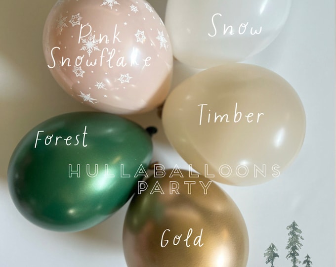 Winter Wonderland Balloons | Pink Adventure Awaits Balloons | Woodland Baby Shower | Snowflake Balloons Baby Block Boxes | Custom Garland