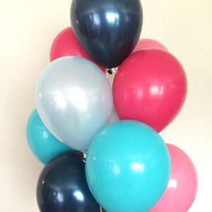 Pink and Navy Balloons | Pink and Blue Balloons | Pink and Navy Balloon Bouquet | Pink and Navy Bridal Shower Decor | Twins Birthday Balloon