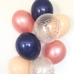 Blush and Navy Balloons | Rose Gold and Blush Balloons | Rose Gold Bridal Shower | Blush and Navy Bridal Shower Decor | Blush and Navy Baby