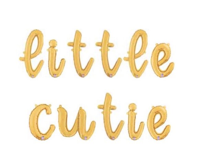 Little Cutie Balloons | Gold Little Cutie Balloon Banner | Little Cutie First Birthday | Citrus Birthday Balloons | Our Little Cutie Is Turn