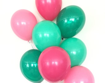 Pink and Green Balloons | Lets Flamingle Bridal Shower Balloons | Cactus Balloons | Pink and Green Bridal Shower Decor | Aloha Bridal Shower