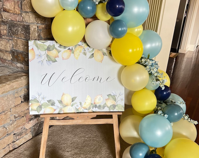 Blue Almalfi Coast Lemon Balloon Garland | She Found Her Main Squeeze Bridal Shower | Dolce Vita Sweet Baby Shower | Sweet One Birthday