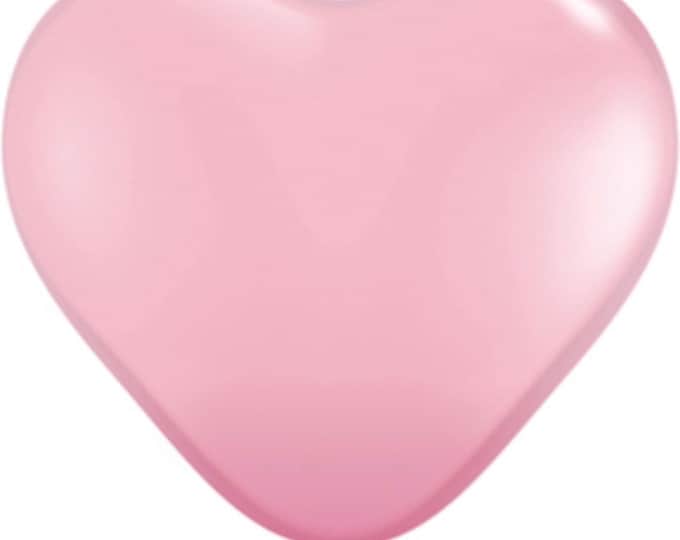 Mini Pearl Pink Heart Balloons | 5” Latex Heart Balloons | Galentines Day Party Decor | Pink Heart Birthday Balloons | Be Mine Valentine