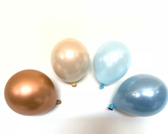 Mini Slate and Copper Balloons | Slate Balloons | Mini Chrome Copper Balloons | Copper and Blue Balloons | Copper Bridal Shower | Woodland