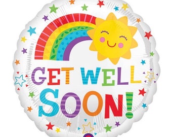 Get Well Soon Balloons | Feel Better Balloon | Rainbow Balloon | Care Package | Get Well Gift | Sunshine Balloons