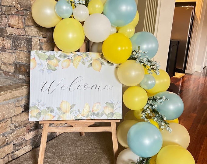 Blue and Lemon Balloon Garland | She Found Her Main Squeeze Bridal Shower | Love is Sweet Baby Shower | It's Sweet To Be One First Birthday