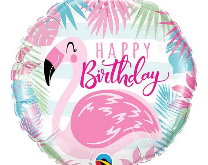 Flamingo Birthday Balloons | Pretty in Pink Birthday | Tropical Balloons | Tropical Birthday Party Decor | Let's Flamingle Birthday Balloons