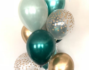 Sage Green Balloons | Light Green Wedding Decor | Green and Gold Balloons | Chrome Green Balloons | Sage Green Bridal Shower Decor