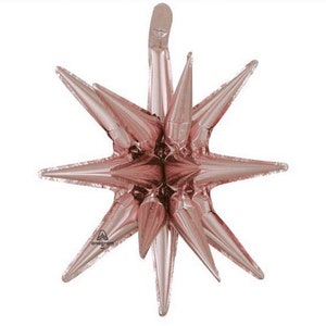 Rose Gold Star Balloons | Air-Fill Rose Gold Star Balloon | Rose Gold Birthday Party Decor | Galaxy Birthday Balloons | Rose Gold Starburst