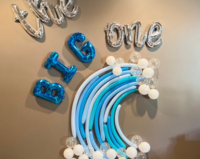 The Big One Wave Balloons Only | Letters Sold Separately | Surfs Up Birthday Party | The BIG One Balloons | Shark Birthday | Baby on Board