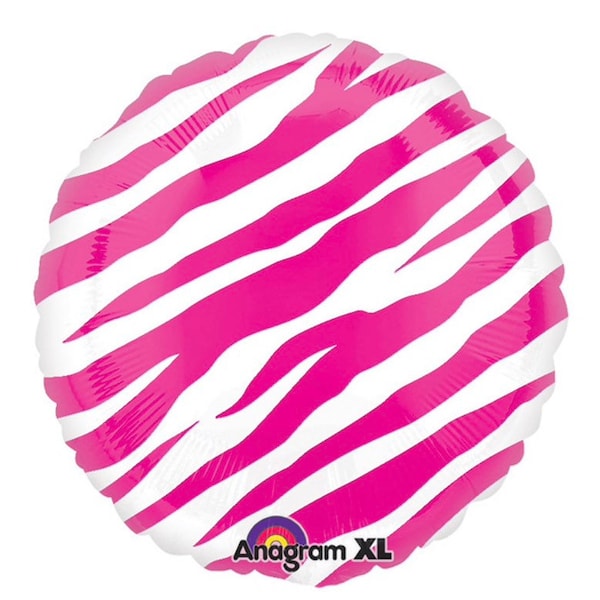 Hot Pink Zebra Print Balloons | Jungle Birthday Balloons |  | Wild One Balloons | Two Wild Birthday Party | Animal Print Sweet Sixteen