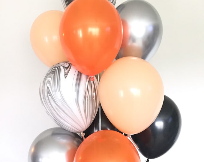 Halloween Balloons | Halloween Party Decor | Halloween Balloon Garland | Black and Blush Balloons | Orange and Black Balloons | Boo Balloons