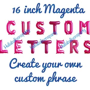 Pink Balloon Letters | Custom Balloon Letters | Hot Pink Balloons | Magenta Balloon Letters | Custom Balloon Phrase