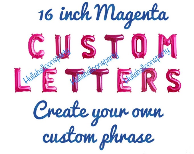 Pink Balloon Letters | Custom Balloon Letters | Hot Pink Balloons | Magenta Balloon Letters | Custom Balloon Phrase