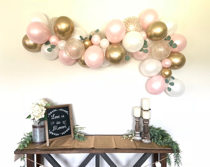 Pink Blush and White Balloon Garland Kit | Blush Bridal Shower Decor | Blush Baby Shower | Blushing Bride To Be