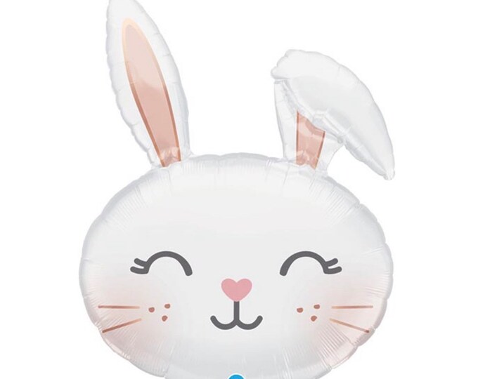 White Bunny Mylar Balloon | Our Little Bunny is One Balloon | Hoppy Birthday | Little Bunny Baby Shower | Some Bunny Is One