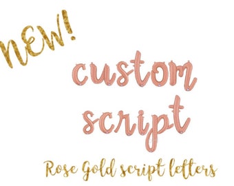 Rose Gold Script Balloon Letters | Custom Script Balloons | Rose Gold Script Balloons | Rose Gold Balloon Letters | Custom Balloon Phrase