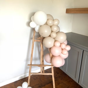 White and Blush Balloon Garland Boho Birthday Party Here Comes The Sun Baby Shower Boho first Birthday image 10