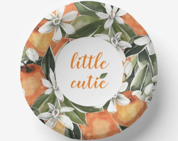 Little Cutie Paper Bowls | Little Cutie Baby Shower | A Little Cutie is on the Way | Sage and Citrus Birthday | Little Cutie First Birthday