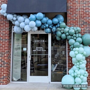 Blue and Green Balloon Garland Kit | Dusty Blue Balloon Garland | Green Birthday Balloons | Something Blue Bridal Shower Decor