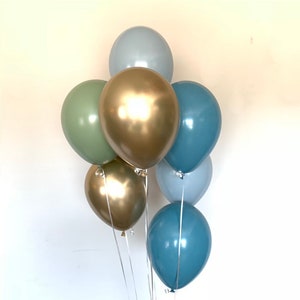 Dusty Blue and Green Balloons | Eucalyptus Balloons | Beach Bridal Shower | Dusty Blue Baby Shower Decor