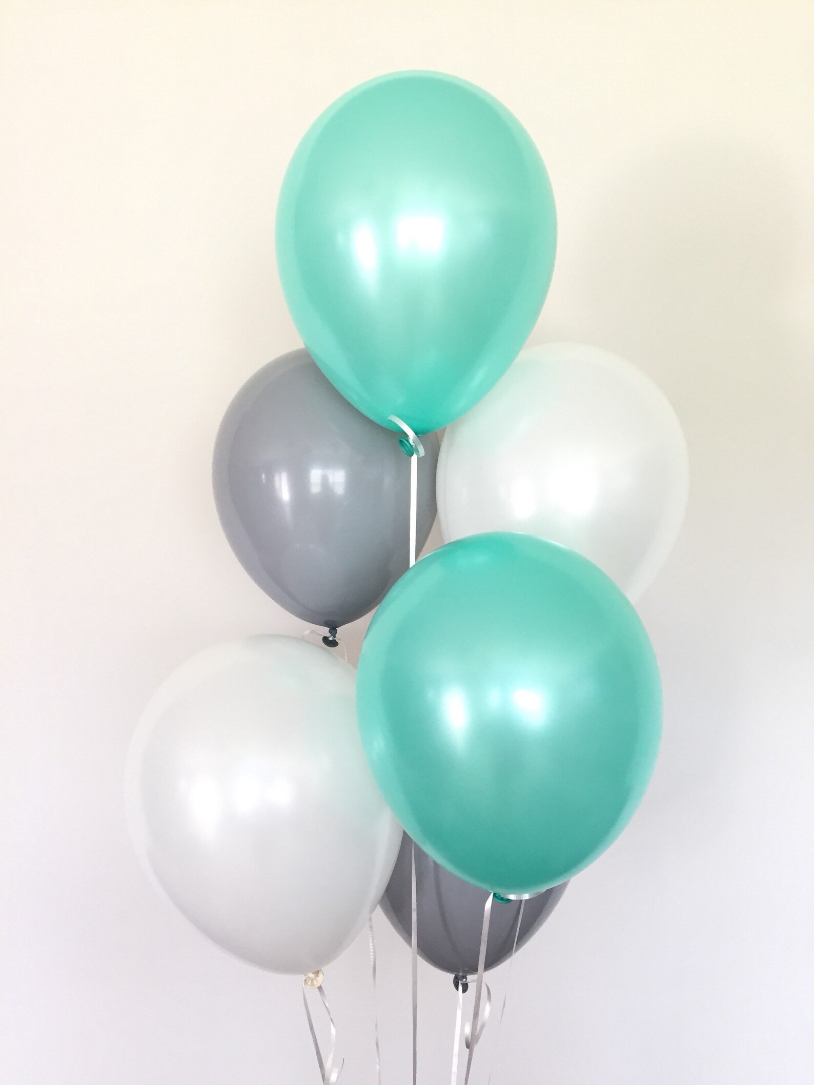 Mint and Gray Balloons Mint Balloons Mint Baby Shower Etsy
