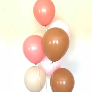 Globos Boho Arco Iris / Globos de Palosanto y Rosa Mate / Globos de Cumpleaños Boho / Globos Moca y Palosanto