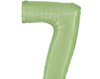 Green Number 7 Balloon | Green Seven Birthday Balloons | Mylar Number Balloons | Large Foil Balloons | Green Seven Balloons