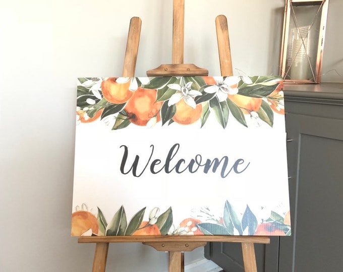 Citrus Welcome Sign | Citrus Bridal Shower | Little Cutie Baby Shower | A Little Cutie is on the Way | Citrus Birthday Party