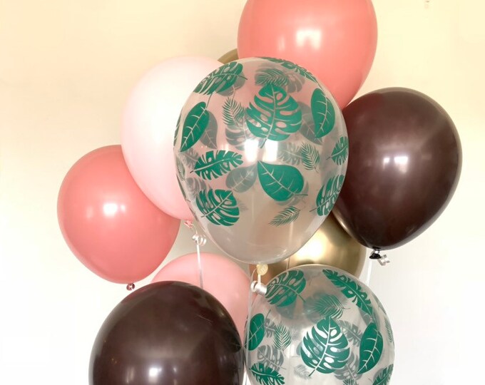 Tropical Pink Balloons | Matte Pink Balloons | Tropical Bridal Shower | Dusty Rose Baby Shower Decor