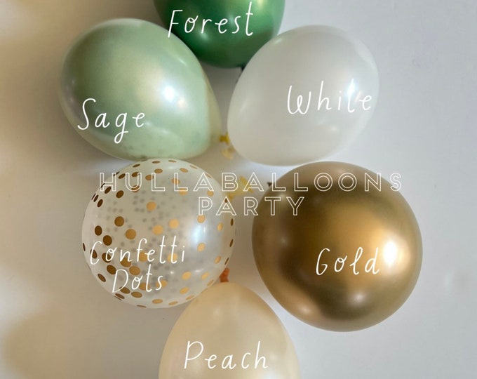 Sage and Peach Balloons | Green with Envy Balloons | Woodland Baby Shower | Balloons for Baby Block Boxes | Custom Balloon Garland