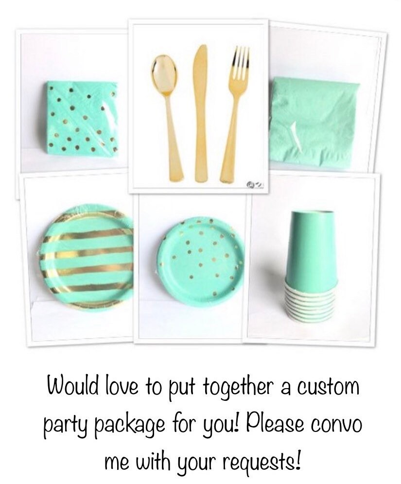 Mint Napkins Mint Party Decor Mint Birthday Party Napkins Mint