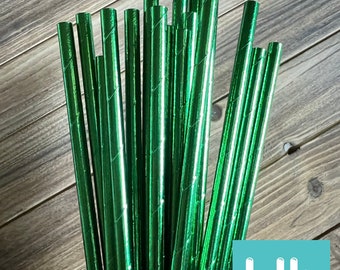 Green Foil Straws | Green Straws | Woodland Baby Shower | Little Cutie Straws | Green Bridal Shower Little Pumpkin Straws
