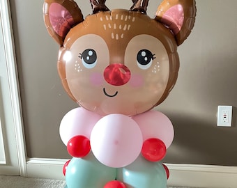 Reindeer Balloon Tower Kit | Christmas Party Decoration