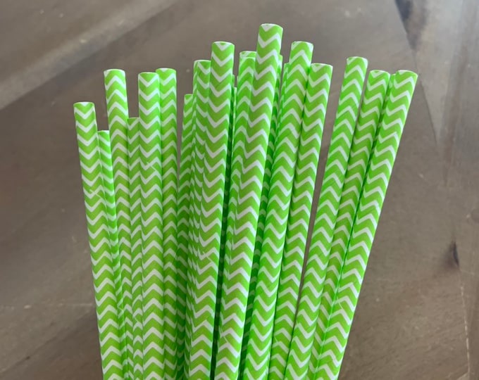 Lime Green Straws | Green Chevron Straws | Citrus Baby Shower | Little Cutie Straws | Citrus Bridal Shower Little Pumpkin Straws