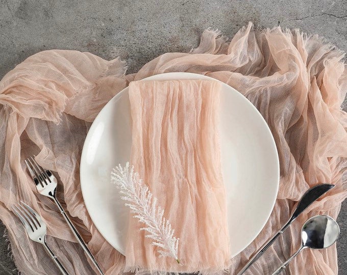 Blush Gauze Napkins | Blush Arbor Decor | Blush Baby Shower Decor | Blush Bridal Shower Decor | Pink Blush Wedding