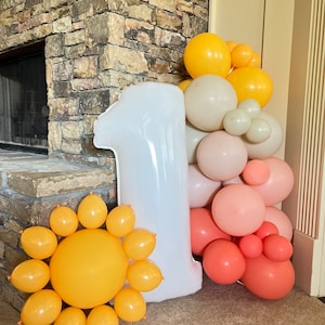 Zestaw do samodzielnego wykonania girlandy balonowej Coral Little Sunshine | Sprzedawana oddzielnie Pierwsza podróż dookoła słońca Urodziny | Coral Little Sunshine Baby Shower