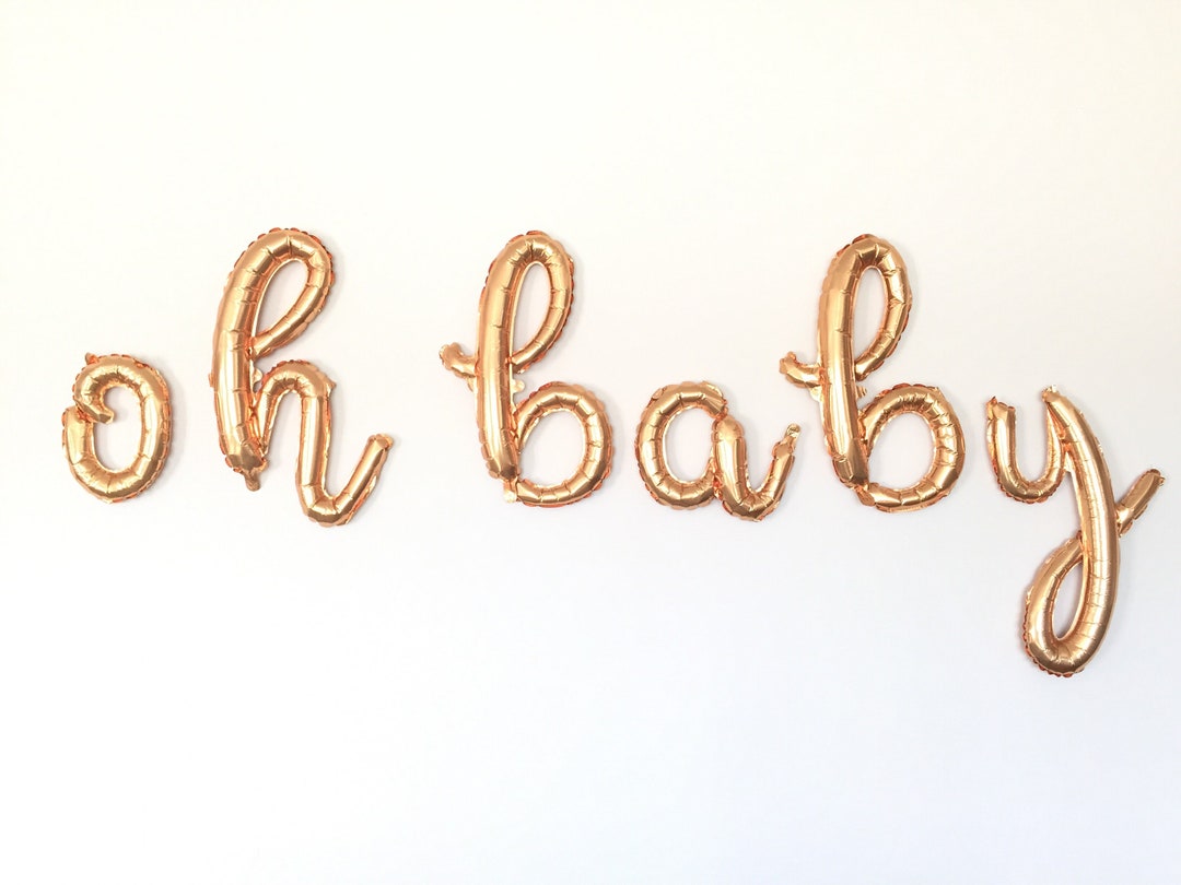 Oh Baby Balloons Gold Baby Shower Decor Gold Oh Baby Sign Gold Oh Baby Script Balloons Script Balloon Letters Etsy Canada