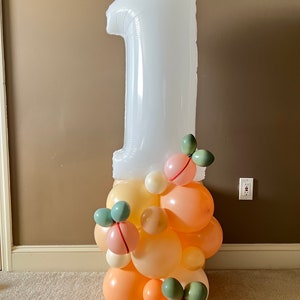 Sweet As A Peach Balloon Tower Kit Peach First Birthday Balloons Sweet to Be One Birthday Party Peach Balloons image 4