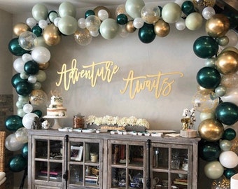 Mint Green Gray White Paper Circle Garland - 10 Foot Wedding & Party Decoration