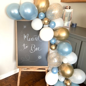 Slate Blue and White Balloon Garland Kit | Dusty Blue Bridal Shower Decor | Slate Blue Baby Shower | Something Blue Bridal