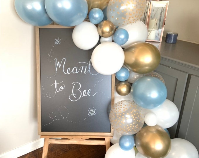 Slate Blue and White Balloon Garland Kit | Dusty Blue Bridal Shower Decor | Slate Blue Baby Shower | Something Blue Bridal