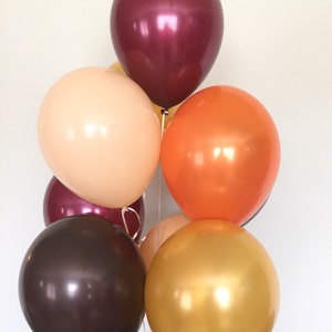 Blush and Burgundy Balloons | Fall Balloons | Brown and Burgundy Balloons | Little Pumpkin Baby Shower Balloons | Fall Bridal Shower Decor