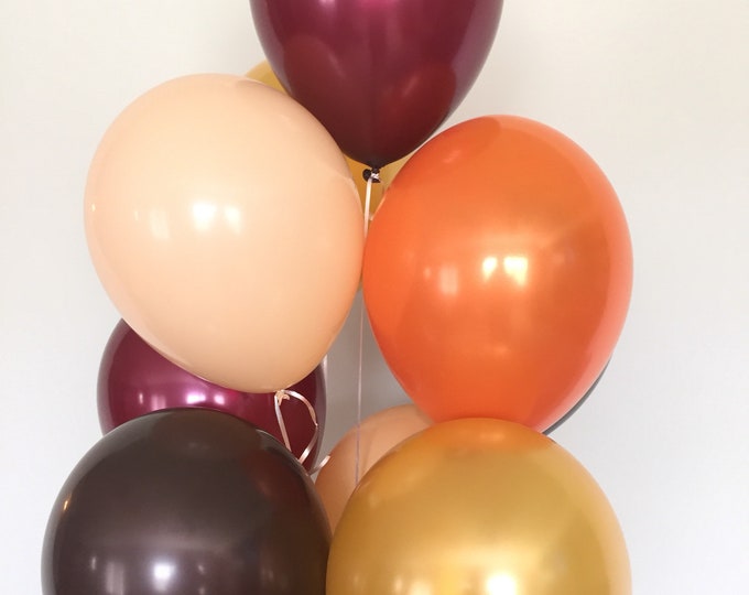 Blush and Burgundy Balloons | Fall Balloons | Brown and Burgundy Balloons | Little Pumpkin Baby Shower Balloons | Fall Bridal Shower Decor